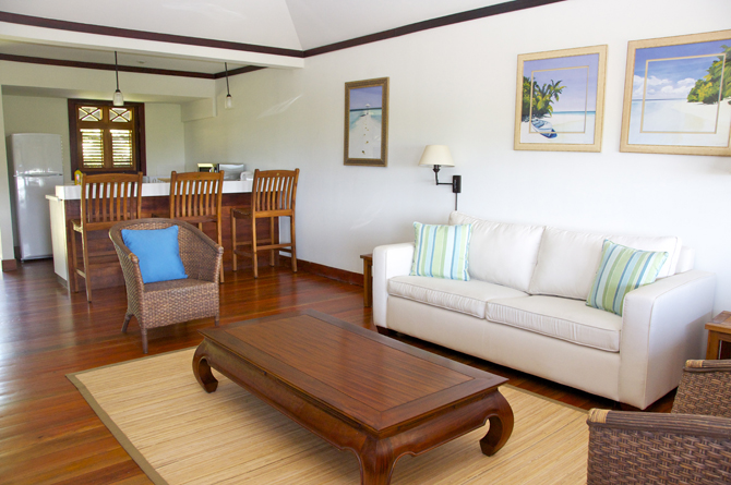 Living room of the 1 bedroom suite at Santosha Barbados