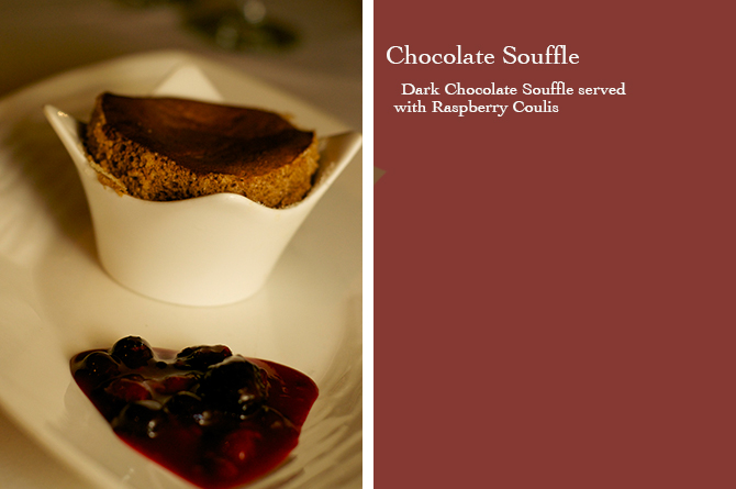 Chocolate Souffle at The Grille Restaurant The Hilton Hotel Barbados