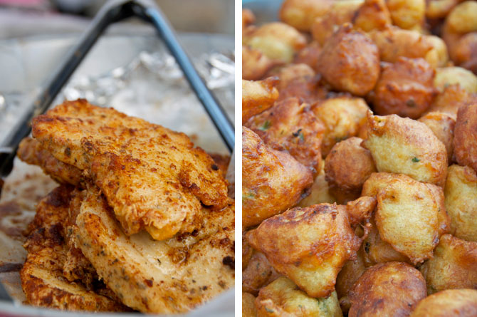 Fish Cakes and Fried Marlin at Cuz's Fish Stand Sizzle Street