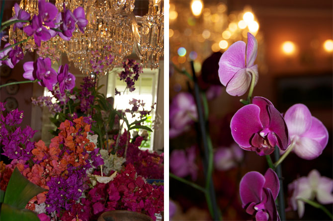 Flowers on the Buffet Table at Fisherpond Great House