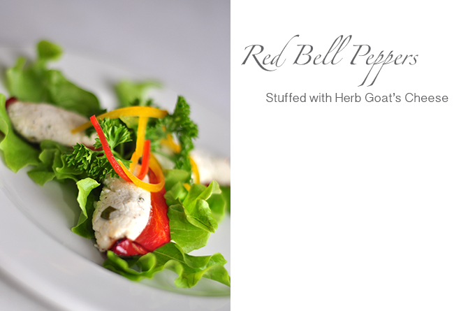 Tapas at The Mews - Red Bell Peppers stuffed with Herb Goats Cheese