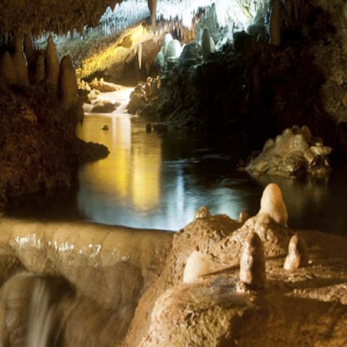 Stalactites and Stalagmites in Harrison's Cave Barbados