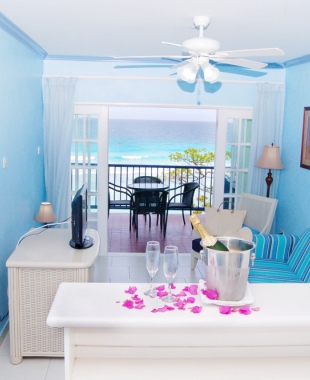 One Bedroom Suite Living Room at South Gap Hotel Barbados