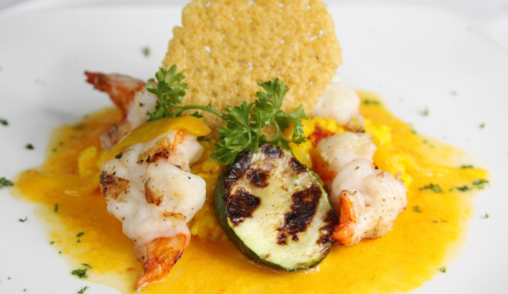 Shrimp Risotto at The Mews Restaurant Barbados