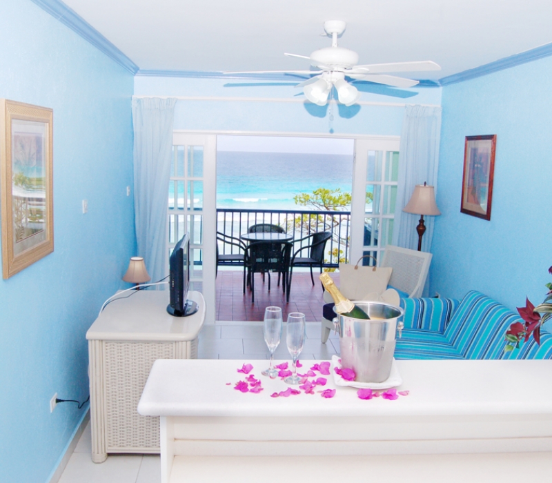 One Bedroom Suite Living Room at South Gap Hotel Barbados