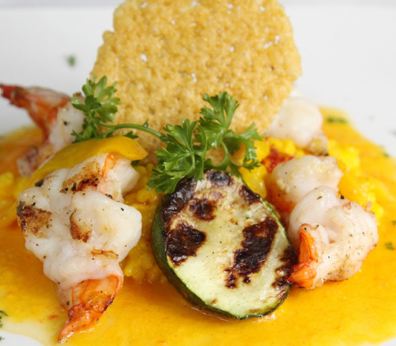 Shrimp Risotto at The Mews Restaurant Barbados