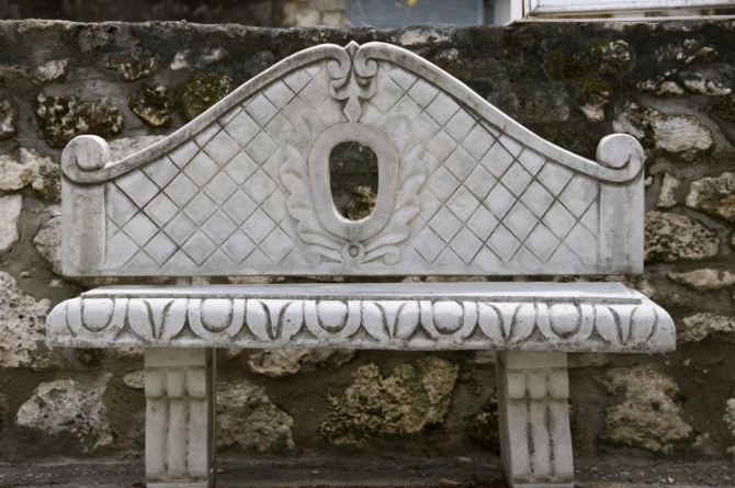 Bench outside the Jewish Synagogue, Barbados 