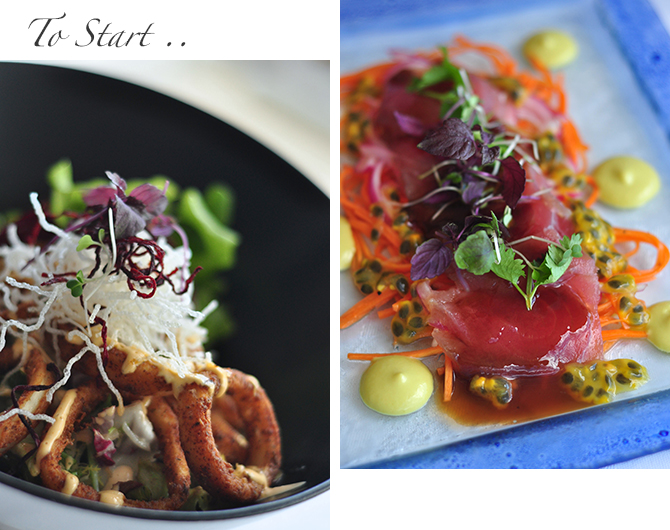 Starters at The Tides Restaurant Barbados